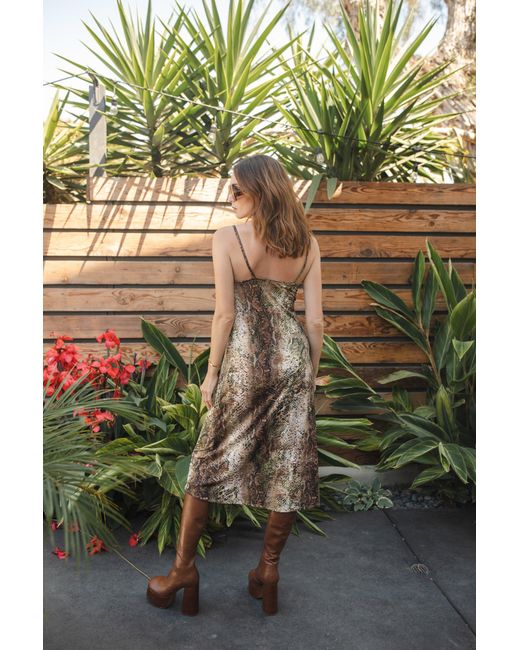 Jennafer Grace Metallic Mara Snakeskin Slip Dress