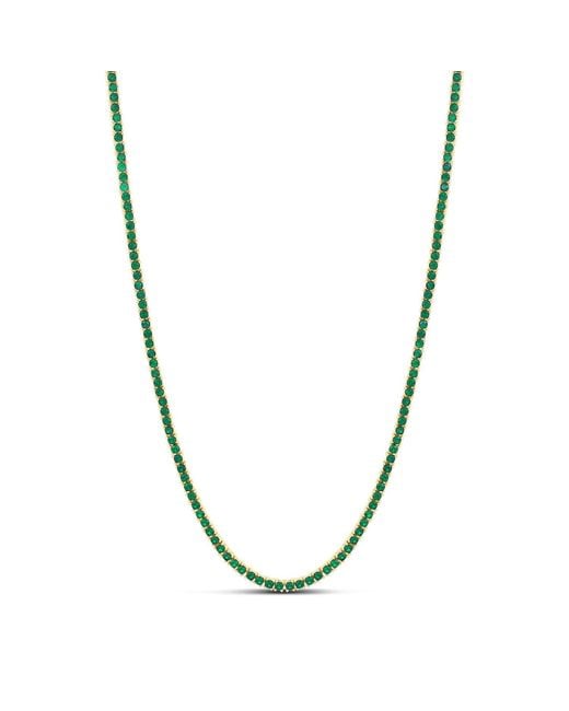 SHYMI Metallic Classic Emerald Two Mm Tennis Necklace