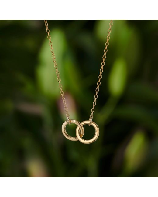 Posh Totty Designs Metallic Yellow Gold Plated Double Hoop Names Necklace