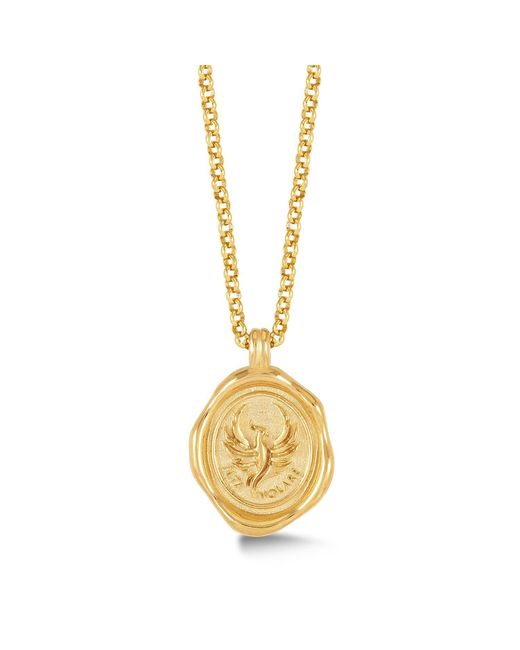 Dower & Hall Metallic Fly High Phoenix Talisman Necklace for men