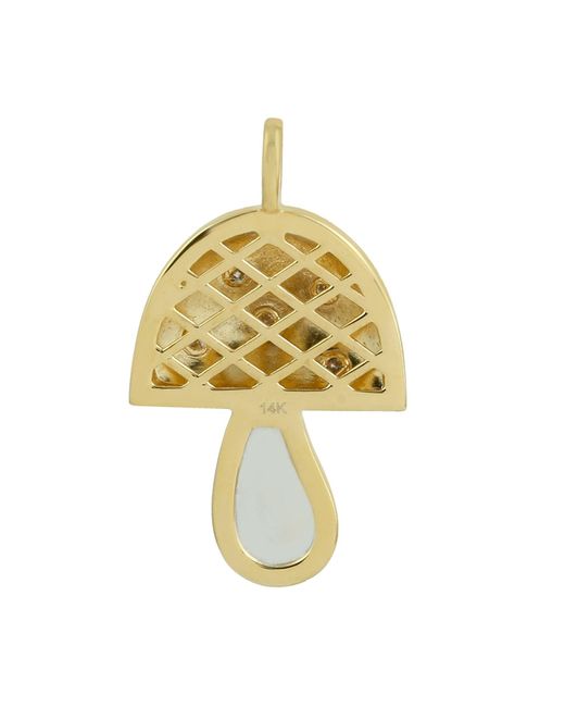 Artisan Metallic Diamond Mushroom Pendant