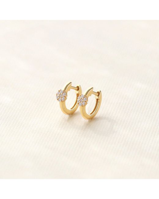 Kris Nations Metallic Twinkle Blossom Huggie Hoop Earrings