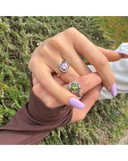 Unaloe Multicolor Sterling Ring With Zircon Coleus– Handmade Jewelry For