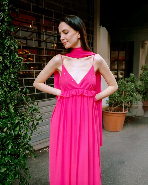 NEVA Purple Aveline Floral Empire Maxi Dress