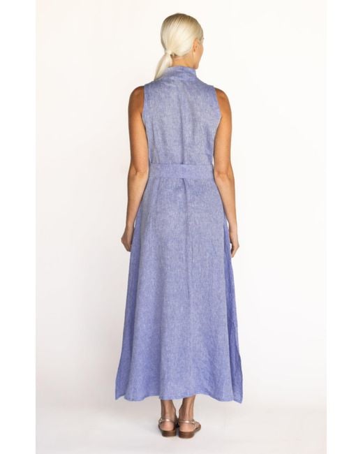 MARICEL Purple Fabi Linen Long Dress