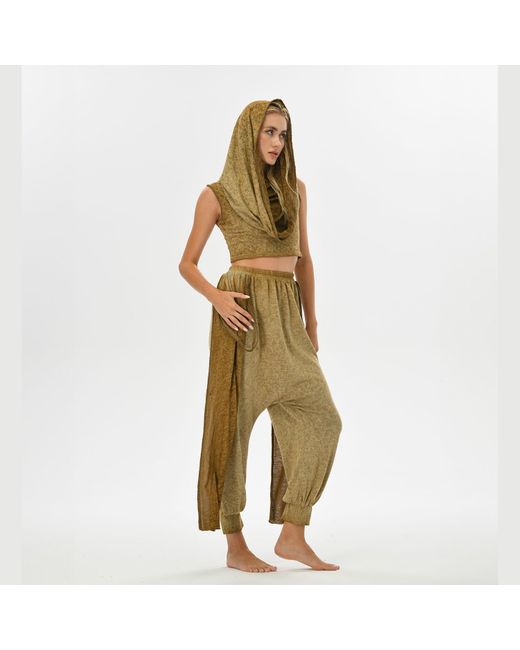 Zhenabia Green Suhan Harem Pants Desert Sand