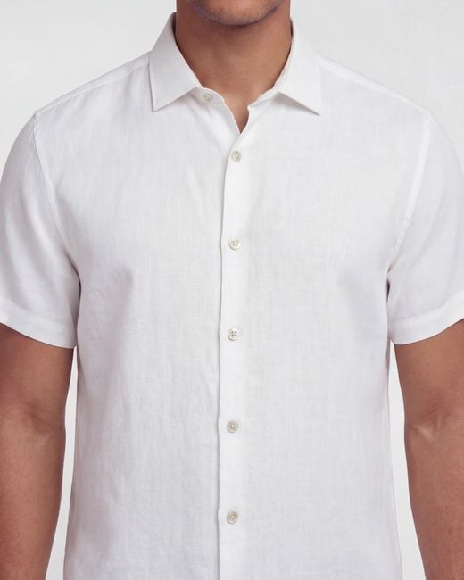 Lords of Harlech White Loic Linen Shirt for men