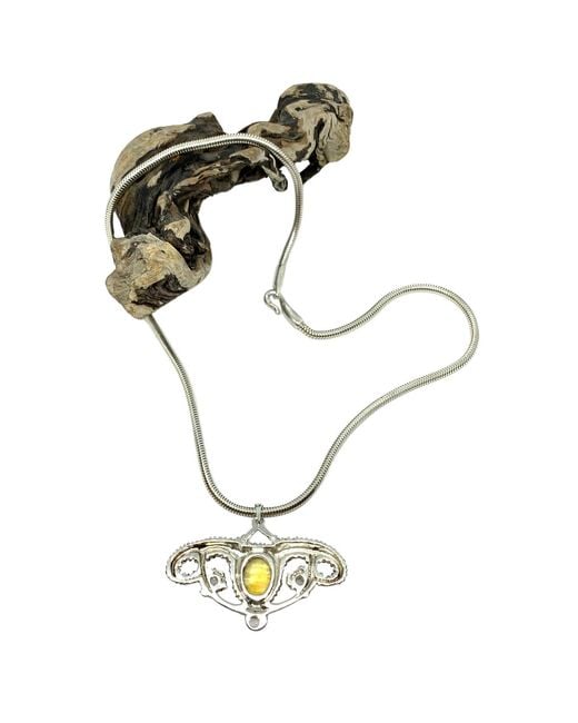 Tg-Jewellery by Tamara Gervasio Metallic Sea Urchin Pendant Necklace – Sterling With Citrine