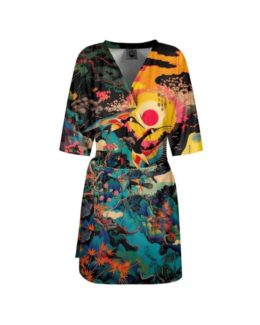 Aloha From Deer Black Japanese Heron Envelope Dress