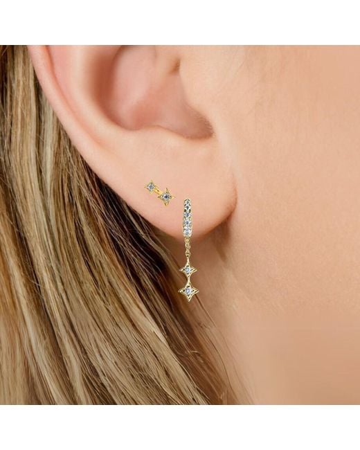 BLOOMTINE | Earth Angel HQ Metallic Illuminess Mini Vermeil Shooting Star Studs