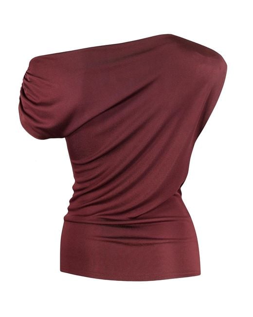 Me & Thee Purple Knuckle Down Claret Drop Shoulder Top