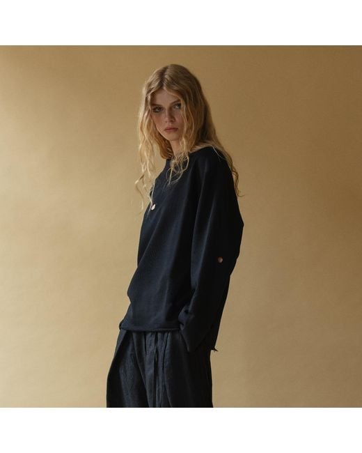 Una Berzina Black Grunge-Style Sweatshirt With Holes