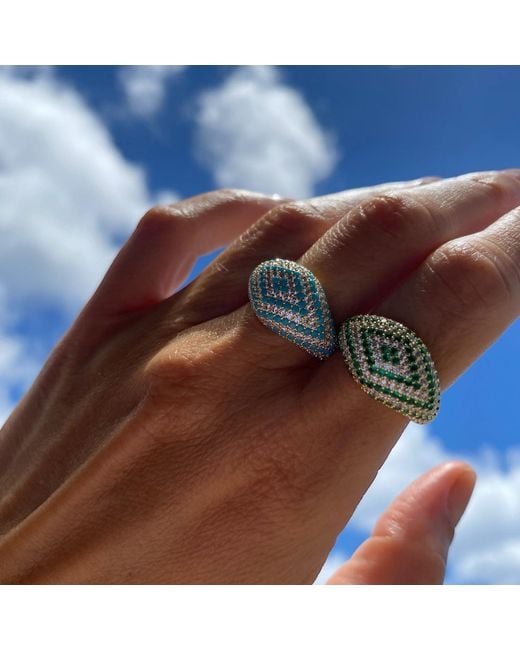 Native Gem Green Axel Ring- Emerald