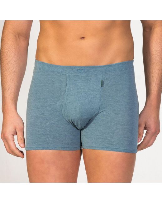 Zd - Zero Defects Blue Heracles Fly Front Boxer – Maximum Softness For Sensitive Skin for men