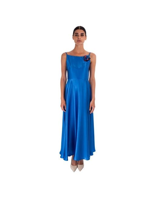 Sofia Tsereteli Blue The Rarefied Silk Gown With Scarf