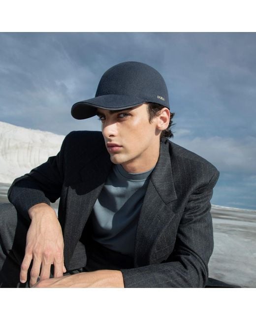 DORIA 1905 Blue Wool Felt Baseball Hat for men