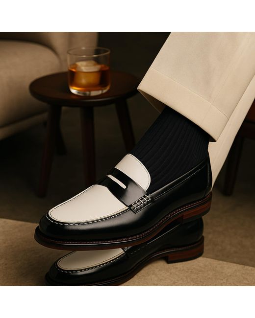 Freak Vault Black Penny Loafers for men