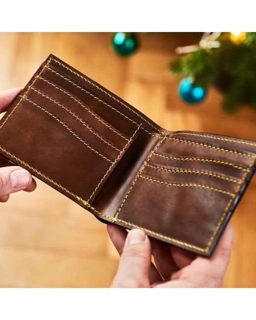 VIDA VIDA Brown Panther Leather Card Wallet for men