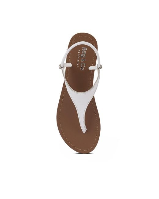 Rag & Co White Madeline Flat Thong Sandals By Rag & Co