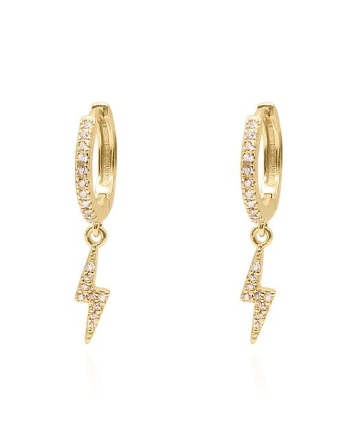 Luna Charles Metallic Bridget Lightning Huggie Hoop Earrings