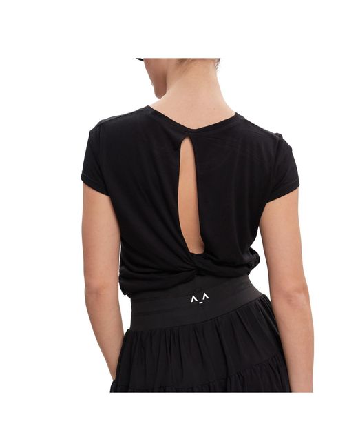 Altra Volta Black Open Back Twist Tee