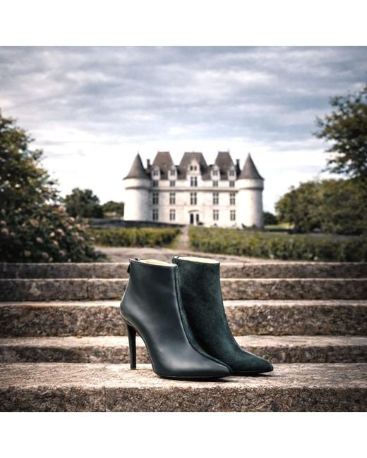 Rosamund Muir London Green Paulina Duo Texture Dark Boots