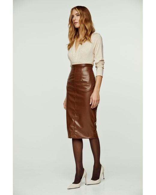 Conquista Natural Melange V Neck Knit Top