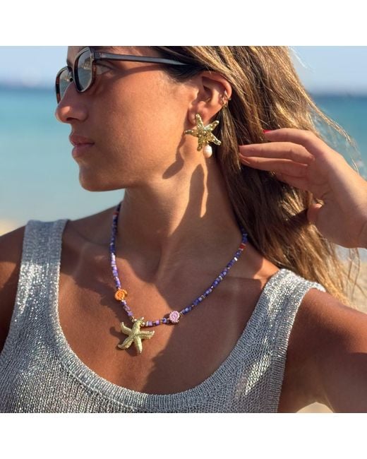 Ebru Jewelry Metallic Spirit Of The Ocean Starfish Necklace