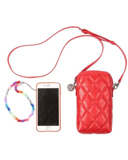 SJW BAGS LONDON Red Orée Quilted Leather Small Crossbody Bag