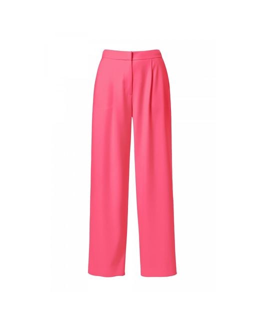 AGGI by HALEWSKI Pink Omena Barbie Long Wide Trousers With Slits
