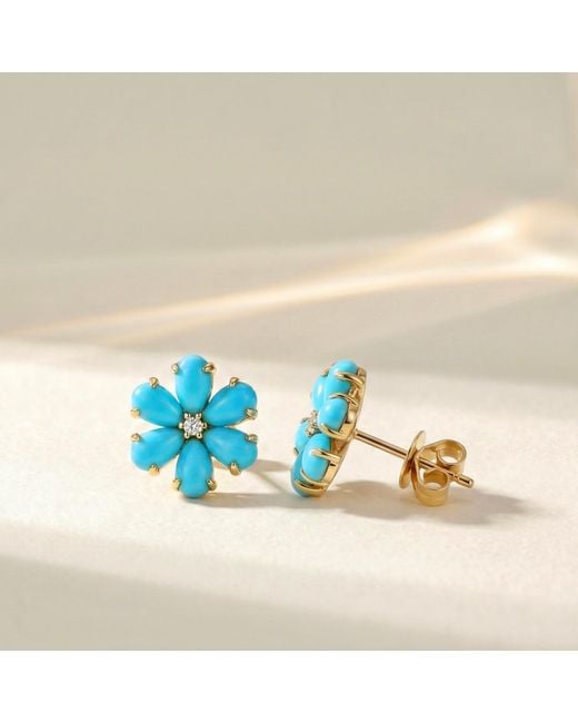 Kai Fine Jewelry Blue Solid Natural & Diamond Earrings