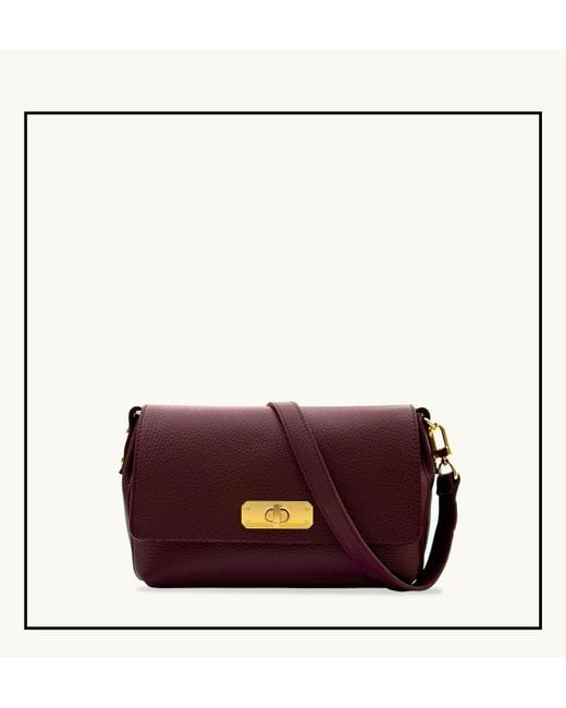 Apatchy London Purple The Maisie Midi Port Leather Bag
