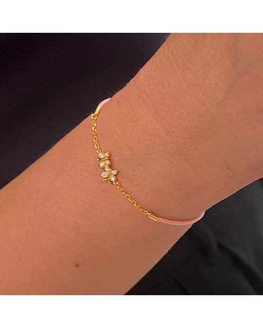 BLOOMTINE | Earth Angel HQ Metallic Enchanting Flutterfly Vermeil Butterfly Silk Cord Thread Bracelet