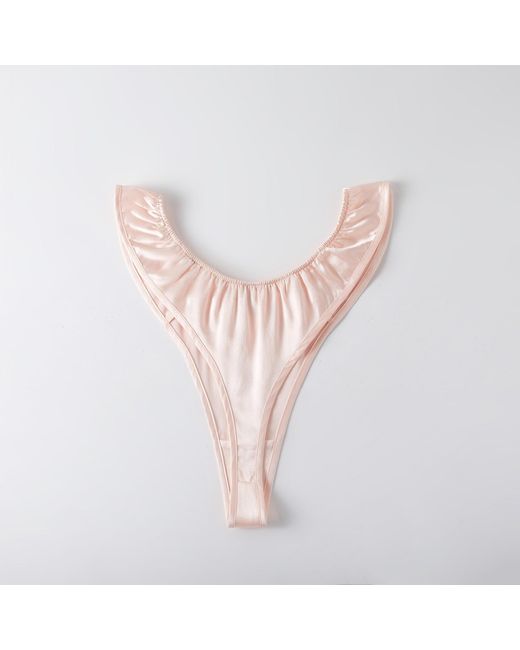 Soft Strokes Silk Pink Set Of Two Pure Mulberry Silk T-String Panties