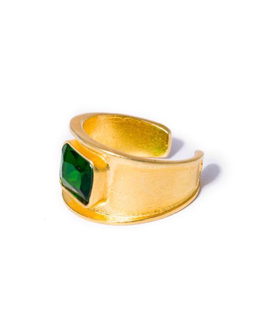 Kybele Studio Yellow Jade Gemstone Signet Ring
