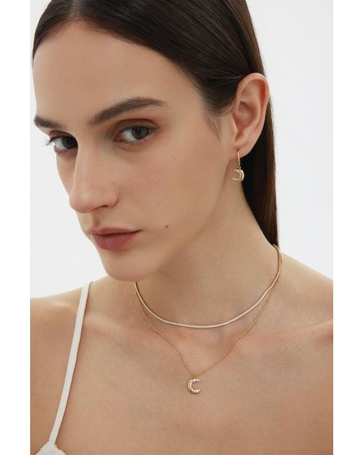 Vanhi Metallic Alba Tennis Necklace