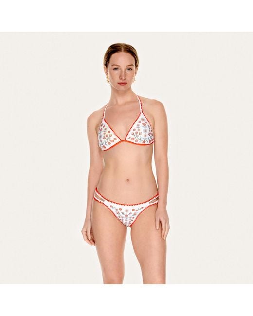 Jessie Zhao New York Red Garden Reversible Bikini Set