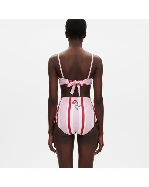 Jessie Zhao New York Red Jungle Rose Reversible Bikini Bottom