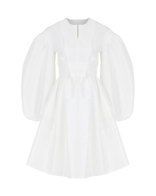 Nocturne White Flowy Mini Ecru Dress
