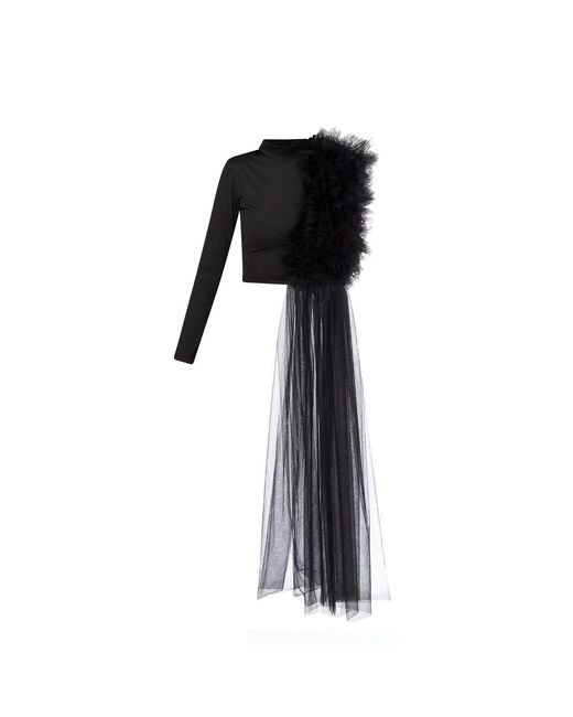 LIA ARAM Black Deconstructed Maillot Top