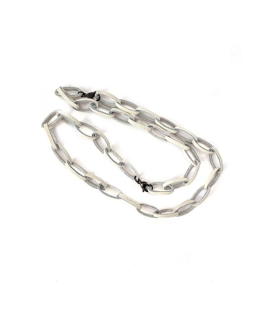 WAIWAI White Multifunctional Leather Chain Necklace Off