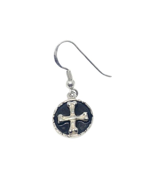 Tg-Jewellery by Tamara Gervasio Blue Medaglie Bones Skull Earrings – Sterling With Enamel