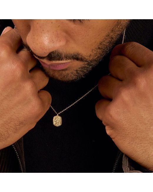 Dower & Hall Metallic Solid St. Christopher Tiny Talisman Necklace