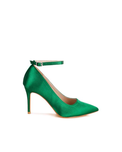 Rag & Co Green Dittany Ankle Strap Stiletto Heel Pumps