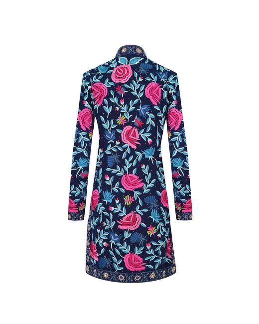 Beatrice von Tresckow Blue Rosenspot Embroidered Silk Georgette Jacket