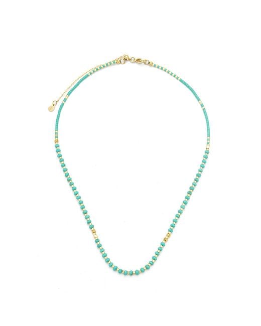 KAMARIA Metallic Lumira Mini Gemstone Necklace With Miyuki Beads