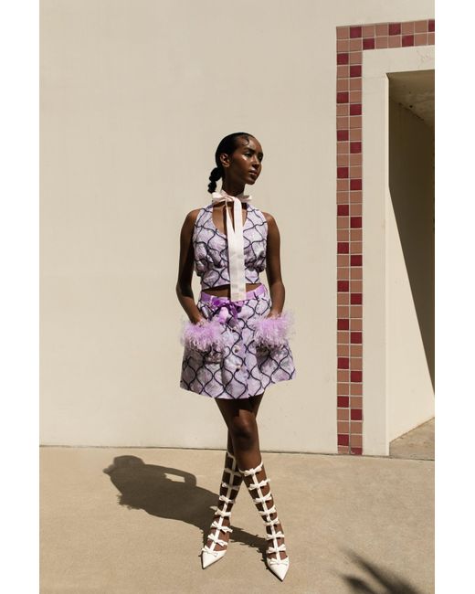 Andreeva Purple Lavender Cross-front Top