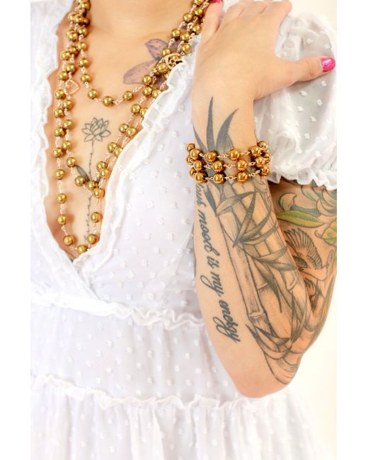 Rejected Hearts Club Metallic Rose Goldie Socialite Hematite Beaded Bracelet With Magnetic Clasp