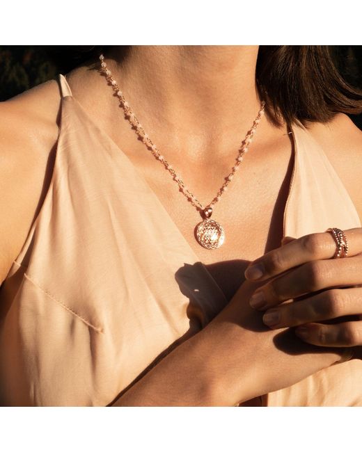 Seven Saints Metallic Sri Yantra Harmonious Energy Necklace, Opal