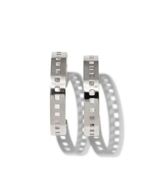 Jaredjamin White Girls On Film Hoop Post Earrings